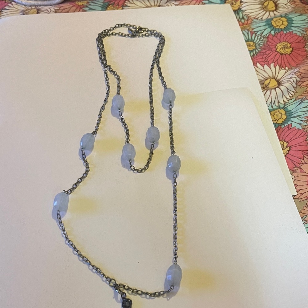Jewel Kade Soft Blue Beaded Station Necklace